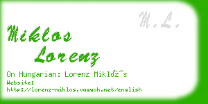 miklos lorenz business card